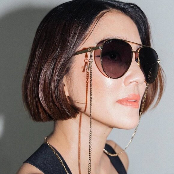 Gucci GG1088S 002 Sunglasses Gold Aviator Frame main image 9